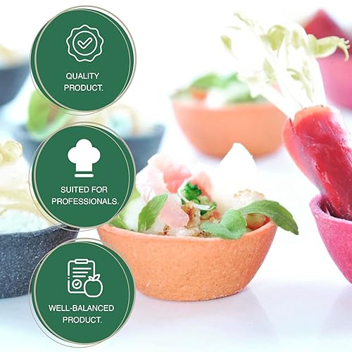 Miniatura 6 de CROC'IN - Mini conchas ácidas neutras - Tazas comestibles de aperitivo o postre - Moldes de pastelería - Confitería artesanal y vegana - 60 piezas