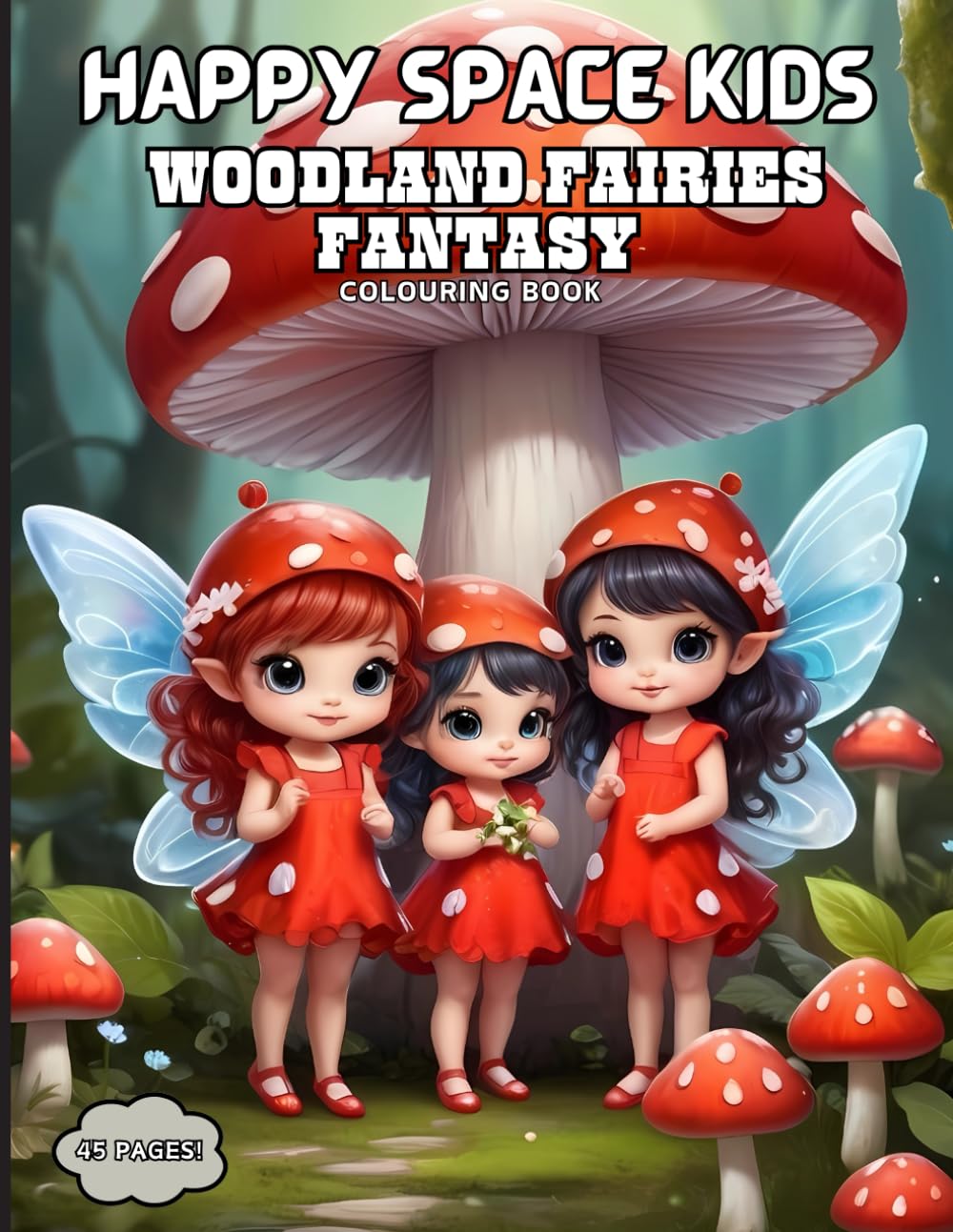 WOODLAND FAIRIES COLOURING BOOK FOR KIDS: A Magical Colouring Adventure with Fairies, Forest Friends and Enchanted Woods (HAPPYSPACE KIDS)