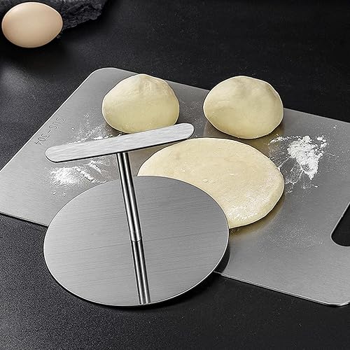 Vista 5 de Prensa de tortilla para hamburguesas, utensilios de cocina de acero inoxidable, utensilios de cocina, prensa para hacer tortillas de bricolaje