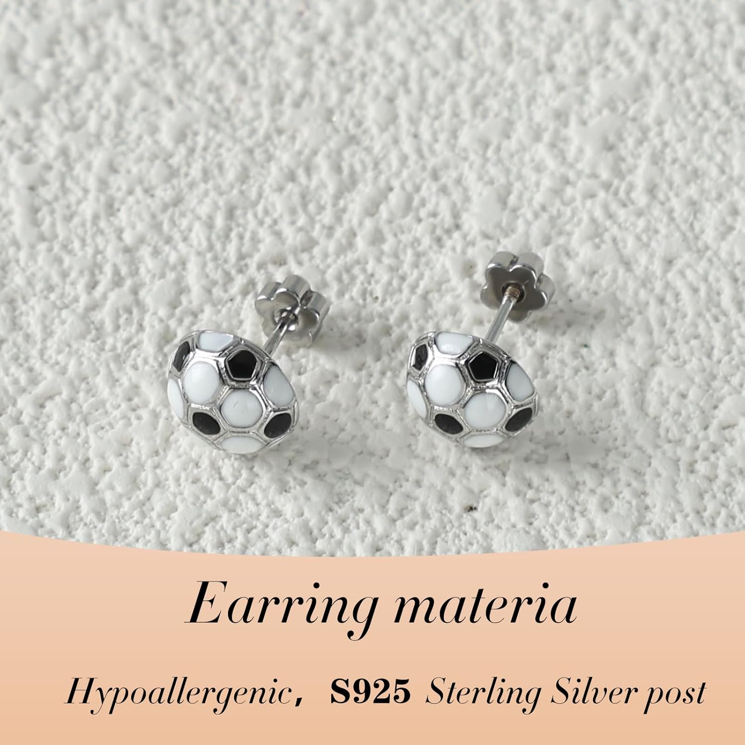 Flat Back S925 Sterling Sliver Sports Earrings, Hypoallergenic Softball/Soccer Stud Earrings for Women with Meaningful Card, Sport Accessories as Birthday Gifts Game Day Jewelry for Fans
