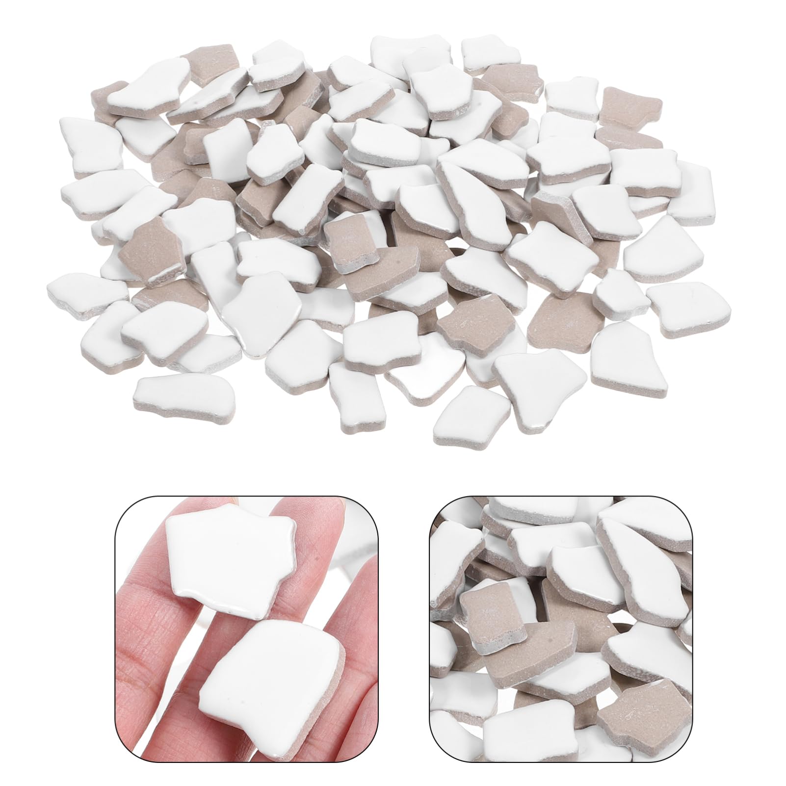 Material de Mosaico de Cerámica de Color Blanco para Bricolaje, 1000 G