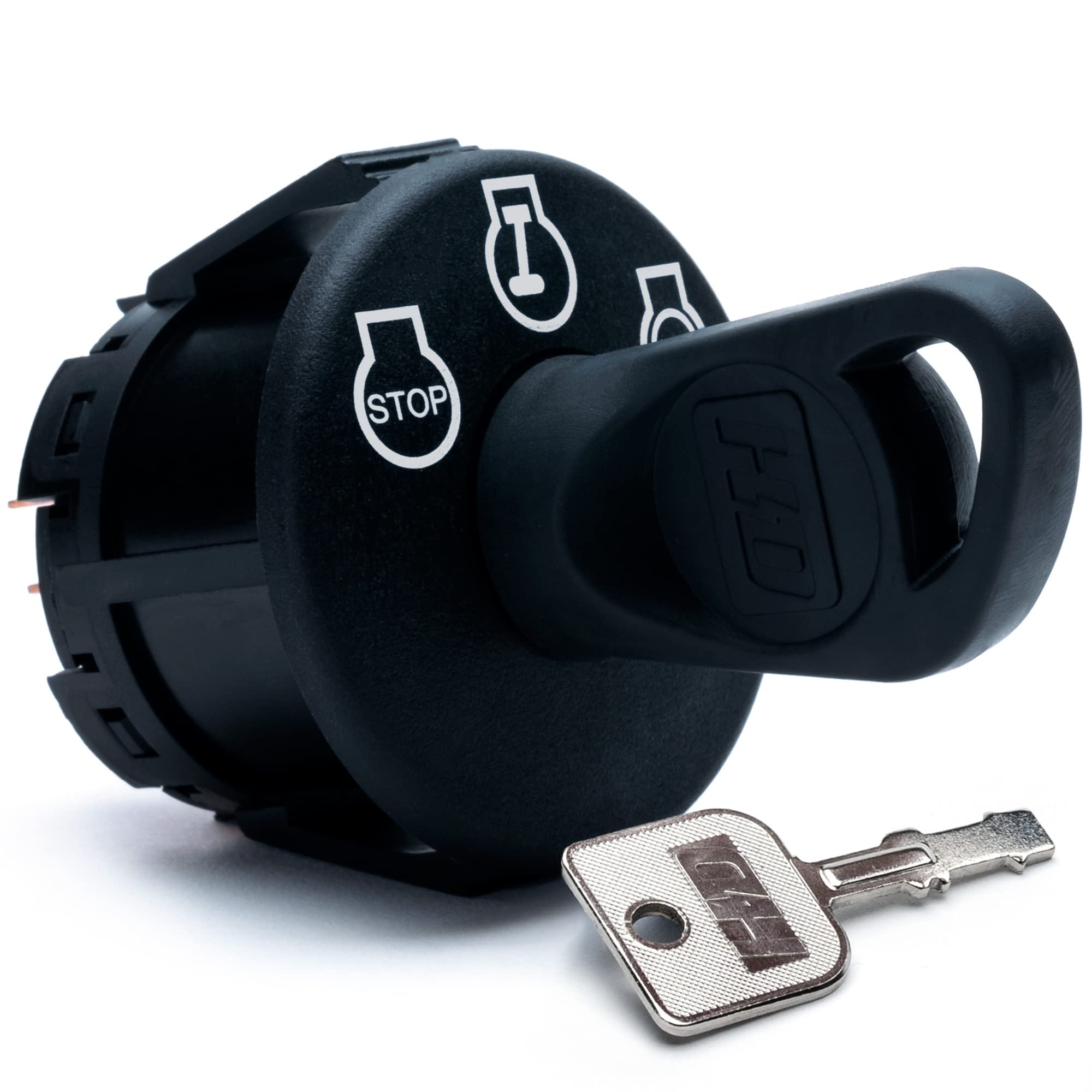HD Switch Starter Ignition Key Switch & Protective Umbrella Key AM132808 AM122881 GY00191 fits John Deere LT133 LT155 LT166 LT190 LTR155 LTR165 SST SST15 SST16 SST18 Scotts Sabre Lawn Mower Tractors