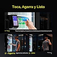 Vista 5 de Máquina expendedora, máquina expendedora refrigerada inteligente con lector de tarjeta táctil US360 (Negro, Mini)