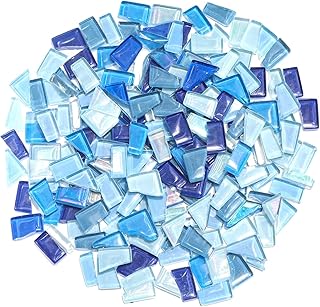 Blue Mixed Irregular Mosaic Glass Mosaic Tiles Pieces, 300 Grams Mosaic DIY Set Adult Mosaic Set, Mosaic Crafts Mosaic Making Supplies.