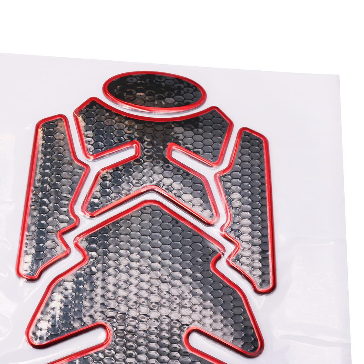 2PCS Autocollants en PVC pour moto - Protecteurs de réservoir de moto - Autocollants universels pour réservoir de carburant en noir et rouge