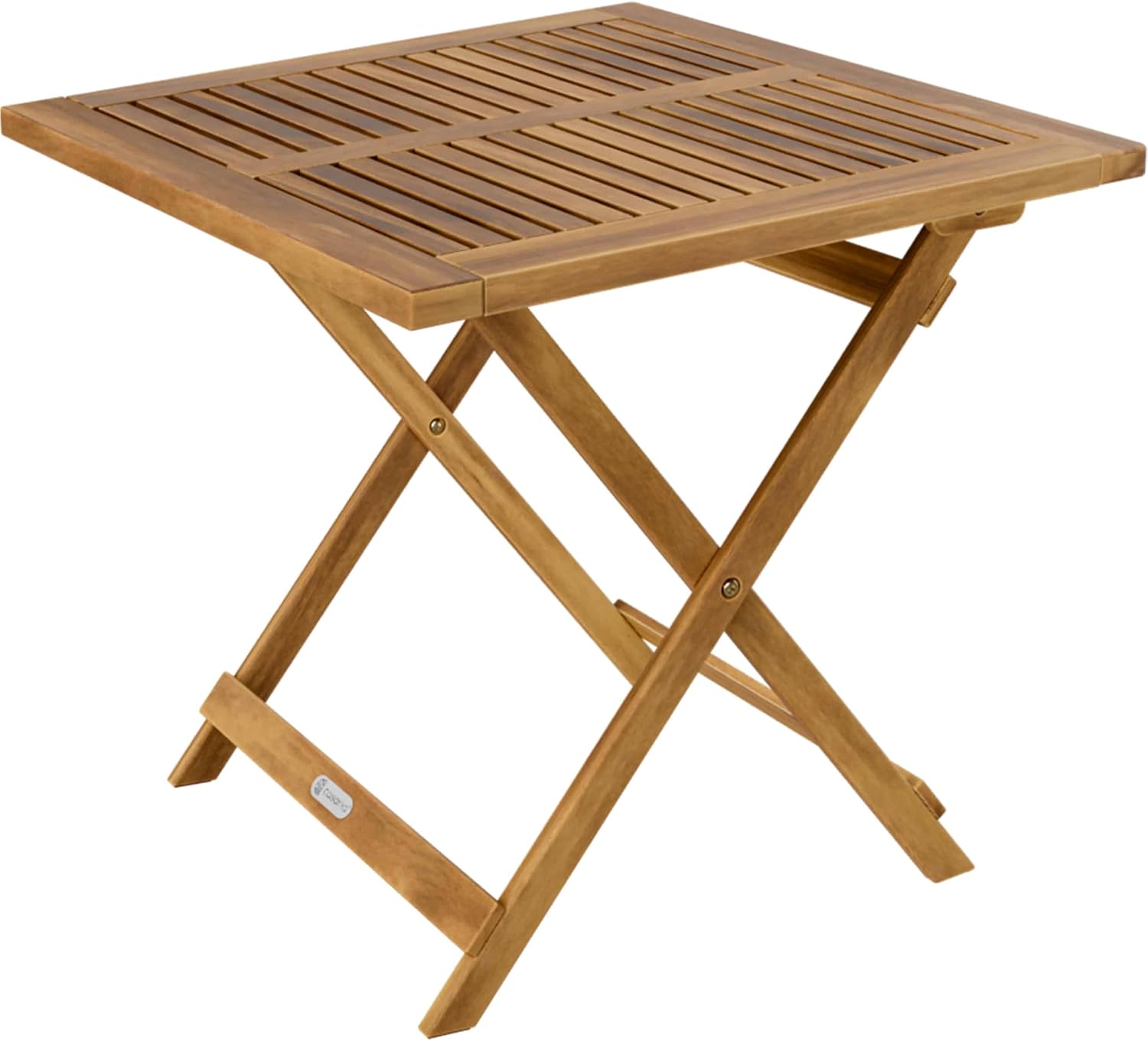 Deuba   Folding Acacia Side Table Wooden Garden Table Camping Table 70 x 70 x 73 cm