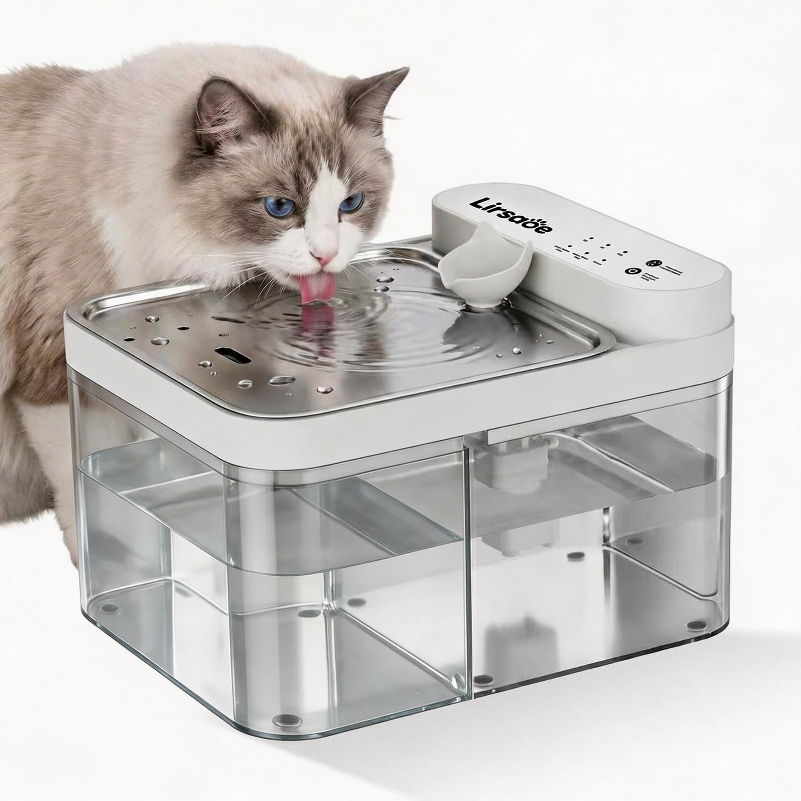 View 1 of [Defective] Lirsaoe Filter-Free Cat Water Fountain