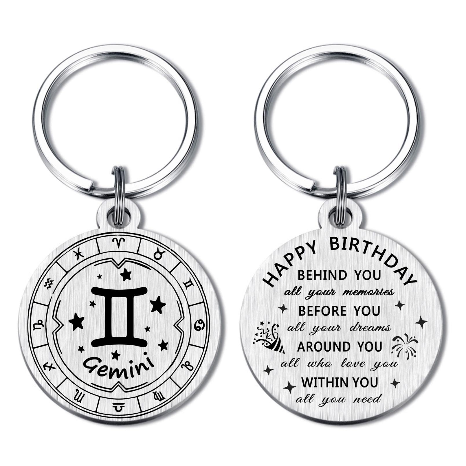 Alotozo Zodiac Keychain - 12 Constellations Birthday Gifts for Men Women - Virgo Libra Scorpio Sagittarius Bday Keyring