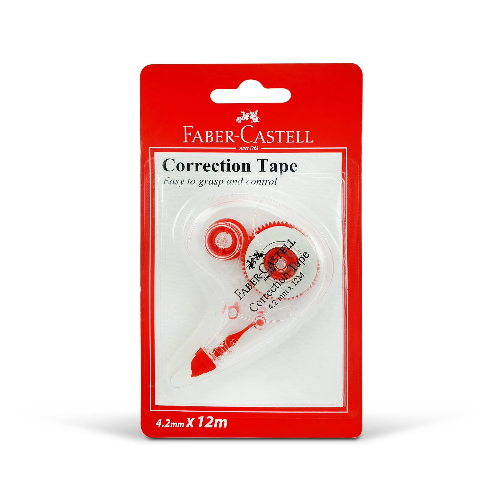 Faber Castell Correction Tape in Blister Pack, 4.2 mm x 12 mm Size