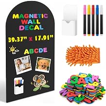 Magnetic Arch Chalkboard Wall Decal with 36 Magnetic Letters and Numbers