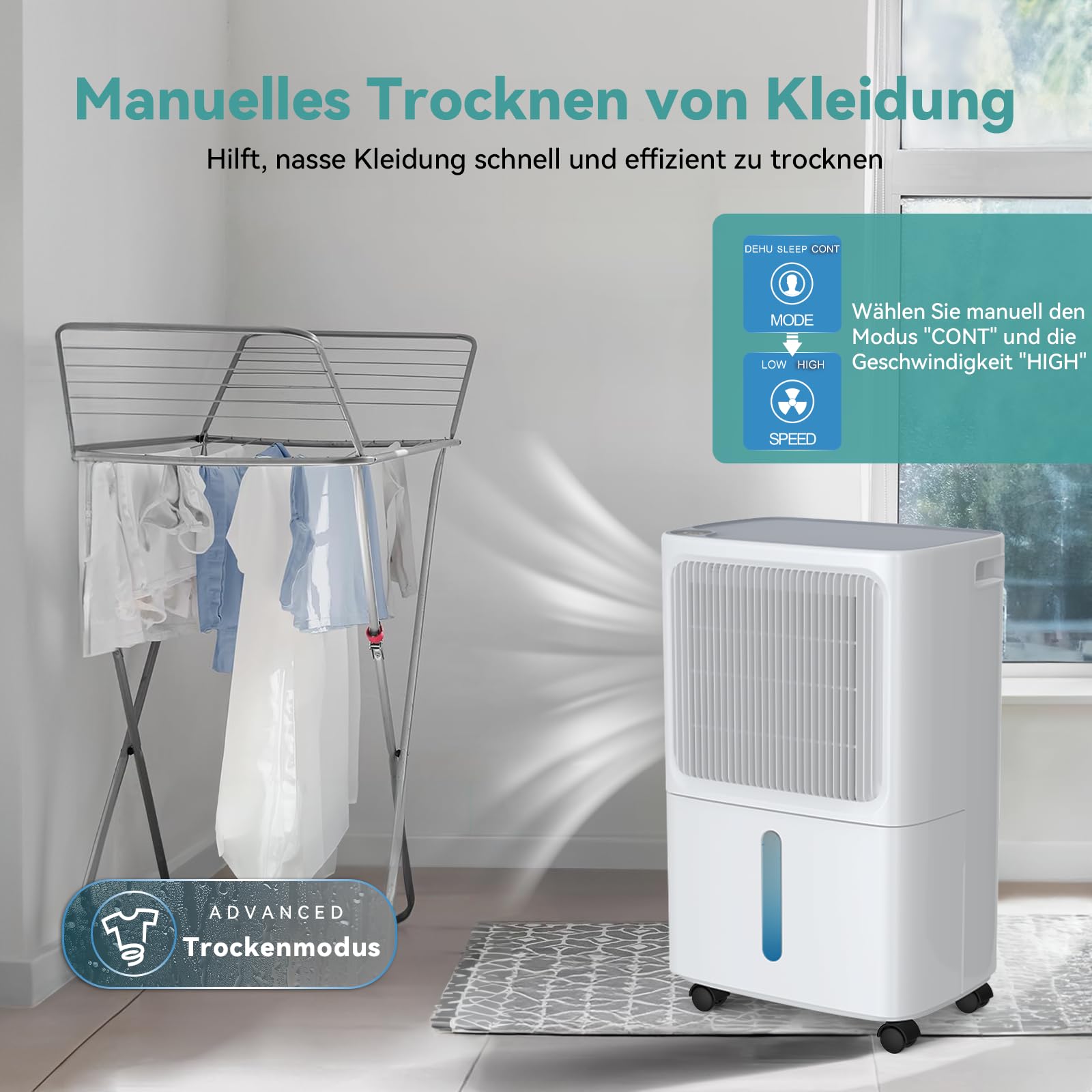 LEENON Luftentfeuchter Elektrisch 12L Entfeuchter Keller Leise Raumentfeuchter with Schlafmodus 24H Timer Wäschetrocknung Ablaufschlauch, Auto-Neustart Dehumidifier 30m² für Wohnung Badezimmer