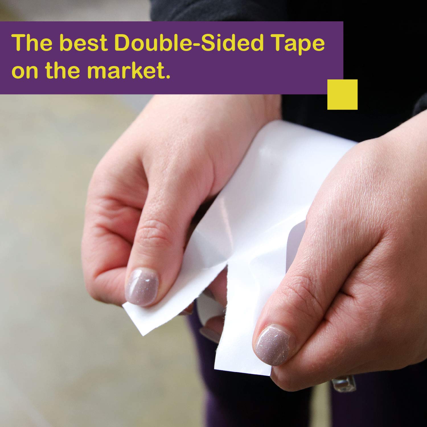 ATack Clear Double-Sided Tape, Easy Tear by Hand, 2 Inches x 30 Yards, Wall Safe Heavy Duty Double Sides Self Sticky Wall Fabric Tape for Wood Templates, Furniture, Leather, Curtains and Craft : Arts, Crafts & Sewing