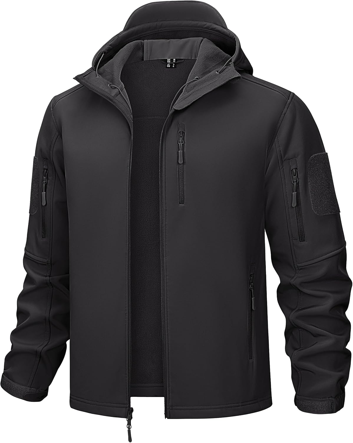 TACVASEN Men's Tactical Jacket with Hood Water Resistant Special Ops Military Softshell Coat