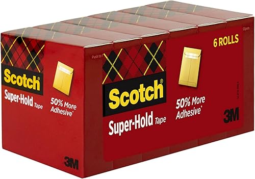 Miniatura 5 de Scotch Cinta superfija, 6 rollos, acabado transparente, 50% más adhesivo, favorito de confianza, 34 x 1000 pulgadas, en caja (700K6)