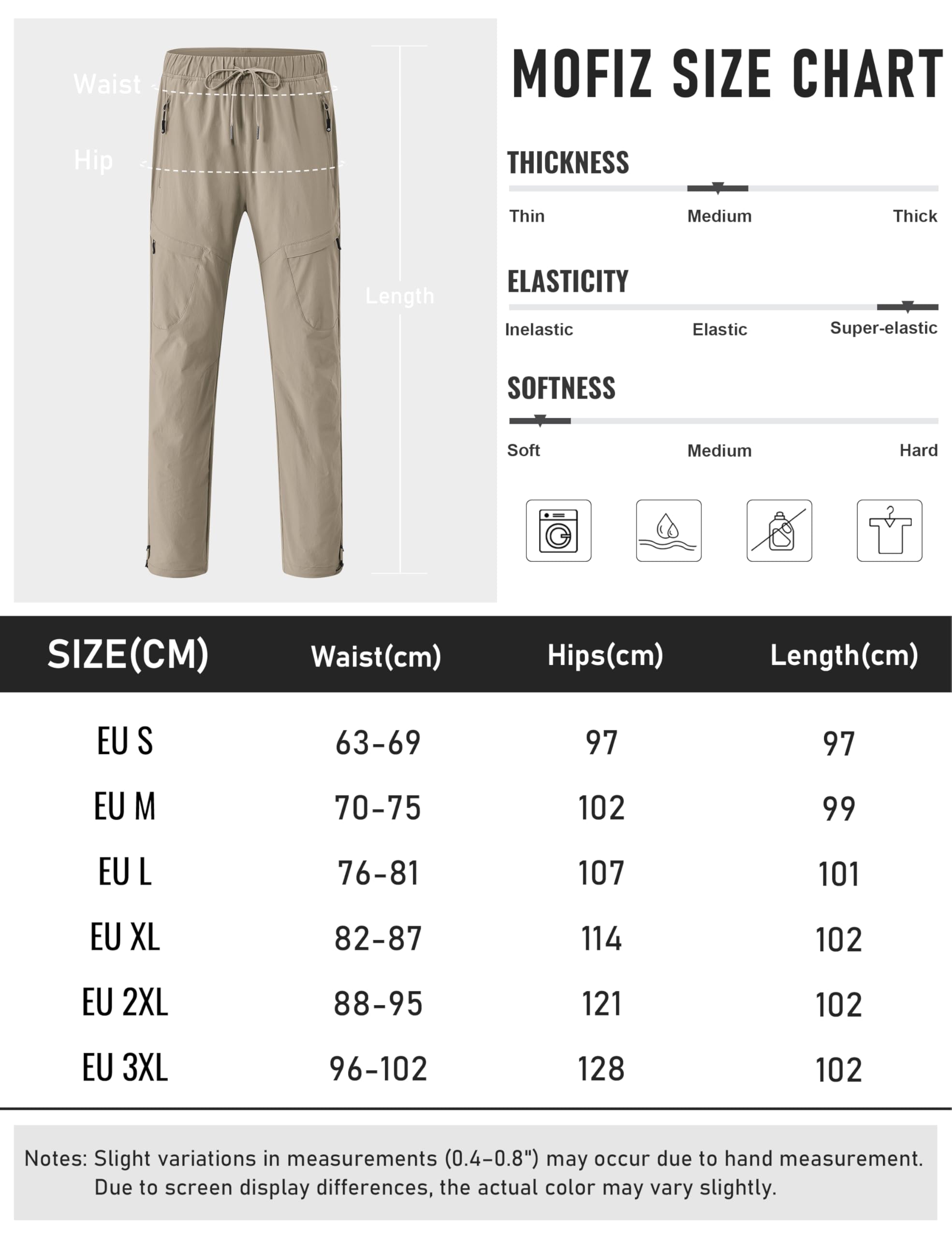 MoFiz Pantalones Trekking Mujer Cargo Senderismo Trabajo Pantalón Transpirable Repelente al Agua con 5 Zip Bolsillos
