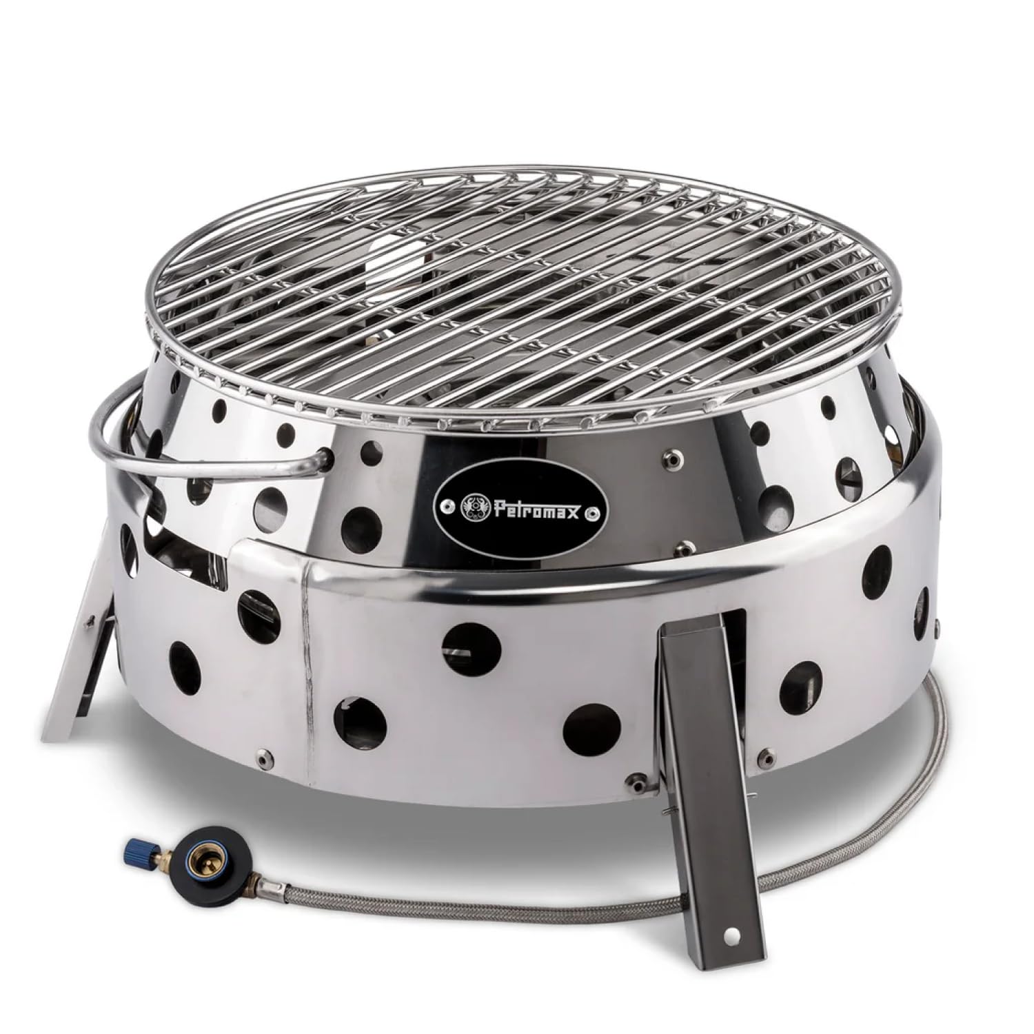 Petromax Barbecue à gaz Atago avec mécanisme de pliage et allumage piézoélectrique - Idéal pour le camping et les déplacements - Compatible avec cartouche de gaz standard