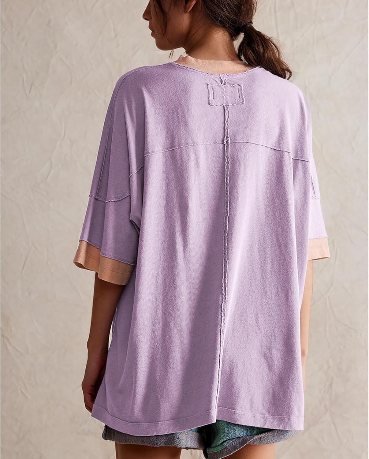 Songling Womens 3/4 Length Sleeve Casual Loose Fit Summer Tee Shirt Basics Cotton t Shirts Trendy Tops - Image 2