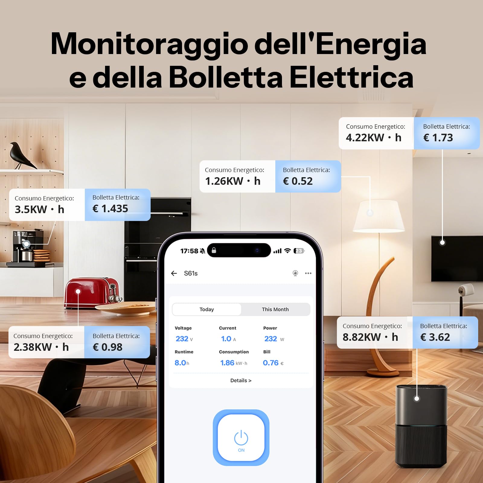 SONOFF S61s Presa Intelligente 16A/3840W – Smart WiFi con Controllo da Remoto e Vocale — immagine 7 di 14