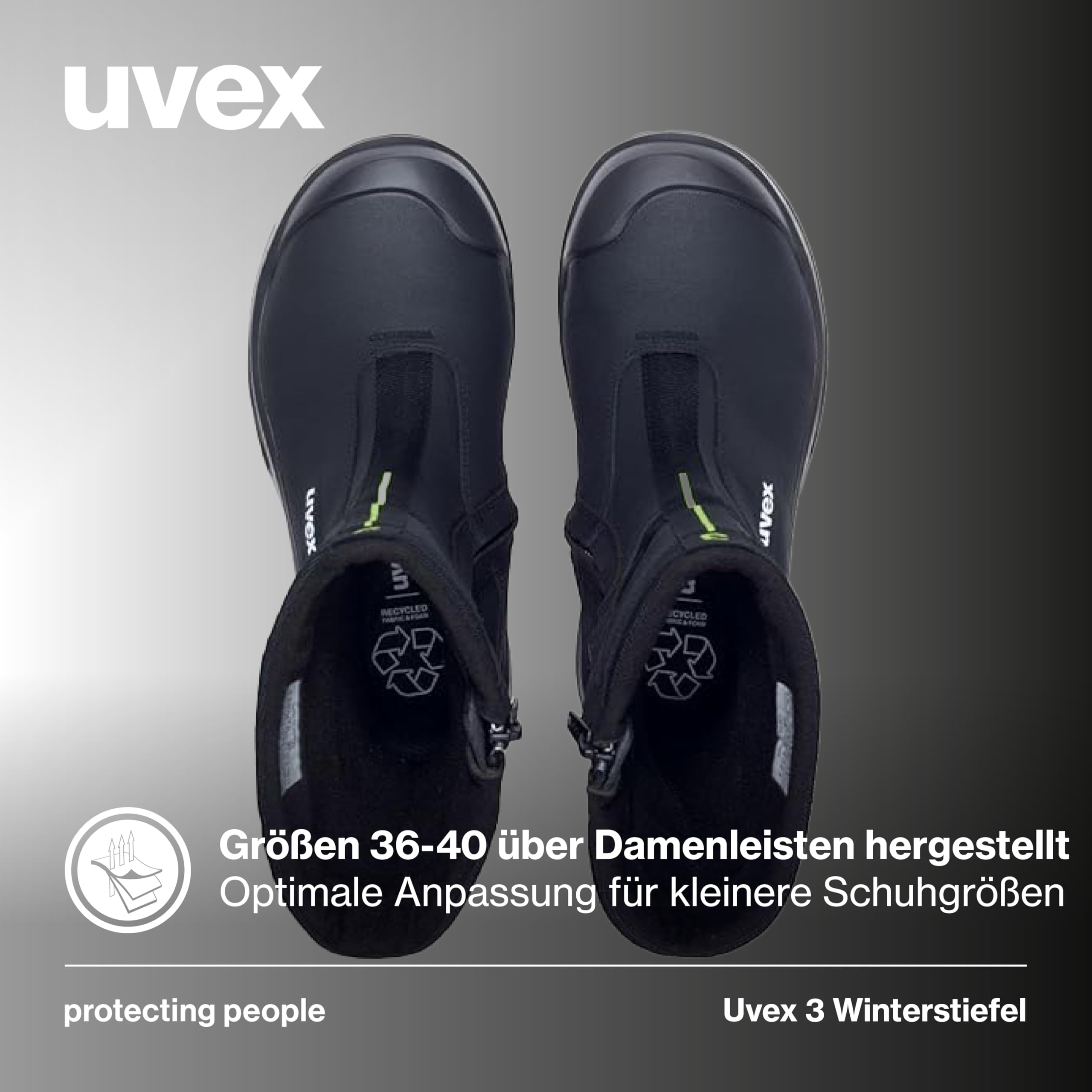 Uvex 3 botas de invierno con cremallera S3L FO CI SC SR – Zapatos de seguridad – Botas de seguridad – Impermeables – Ancho 11