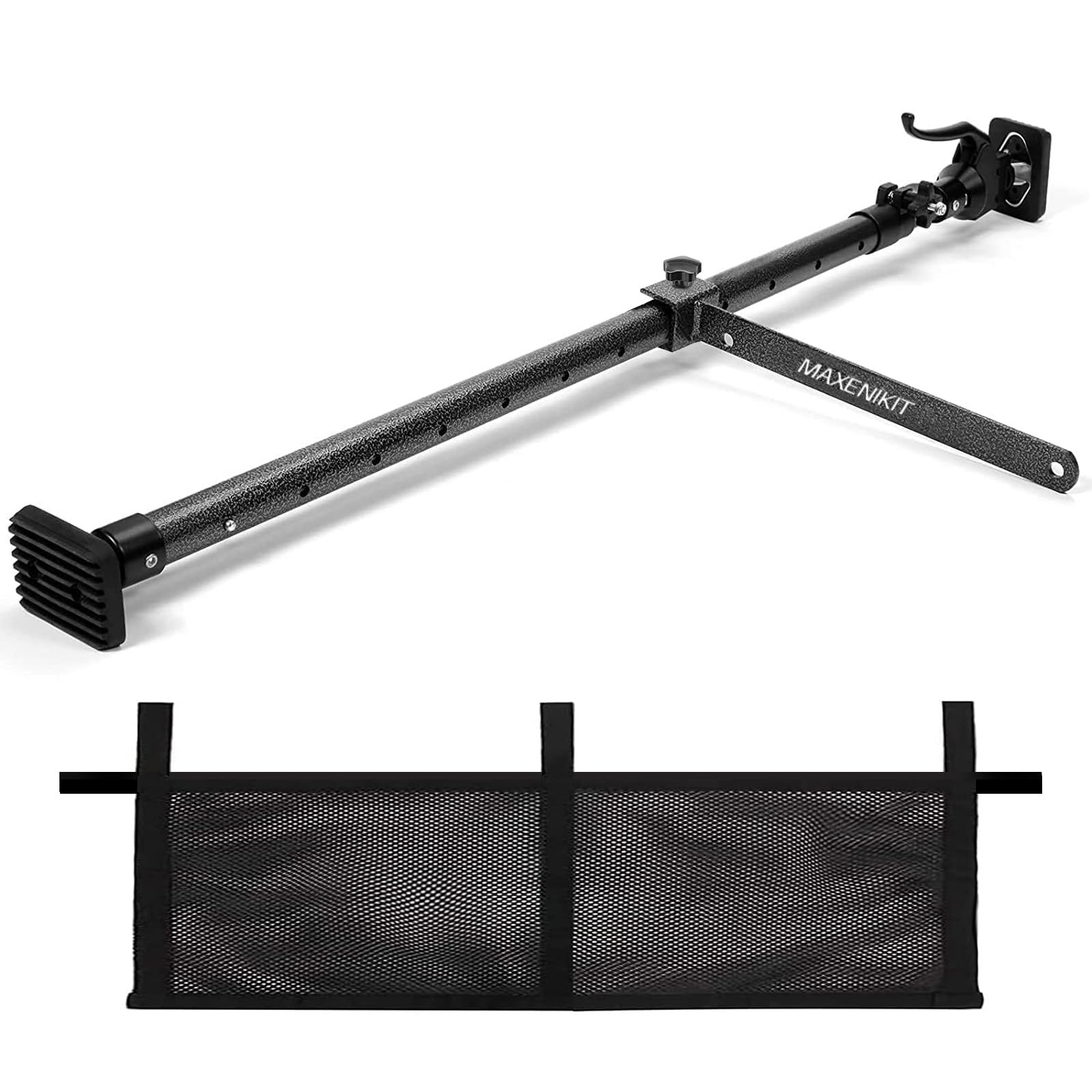 Barre de Cargaison pour Pick-up, SUV, Remorque, Van, Ajustable de 100 à 180 CM, Inclut 1 Filet de Rangement Premium et 1 Barre de Séparation