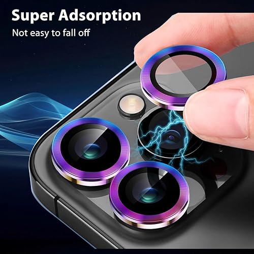 Miniatura 10 de Protectores de lente de cámara para iPhone 15 ProiPhone 15 Pro Max, cubierta de cámara de vidrio templado ultrafino resistente a los arañazos,