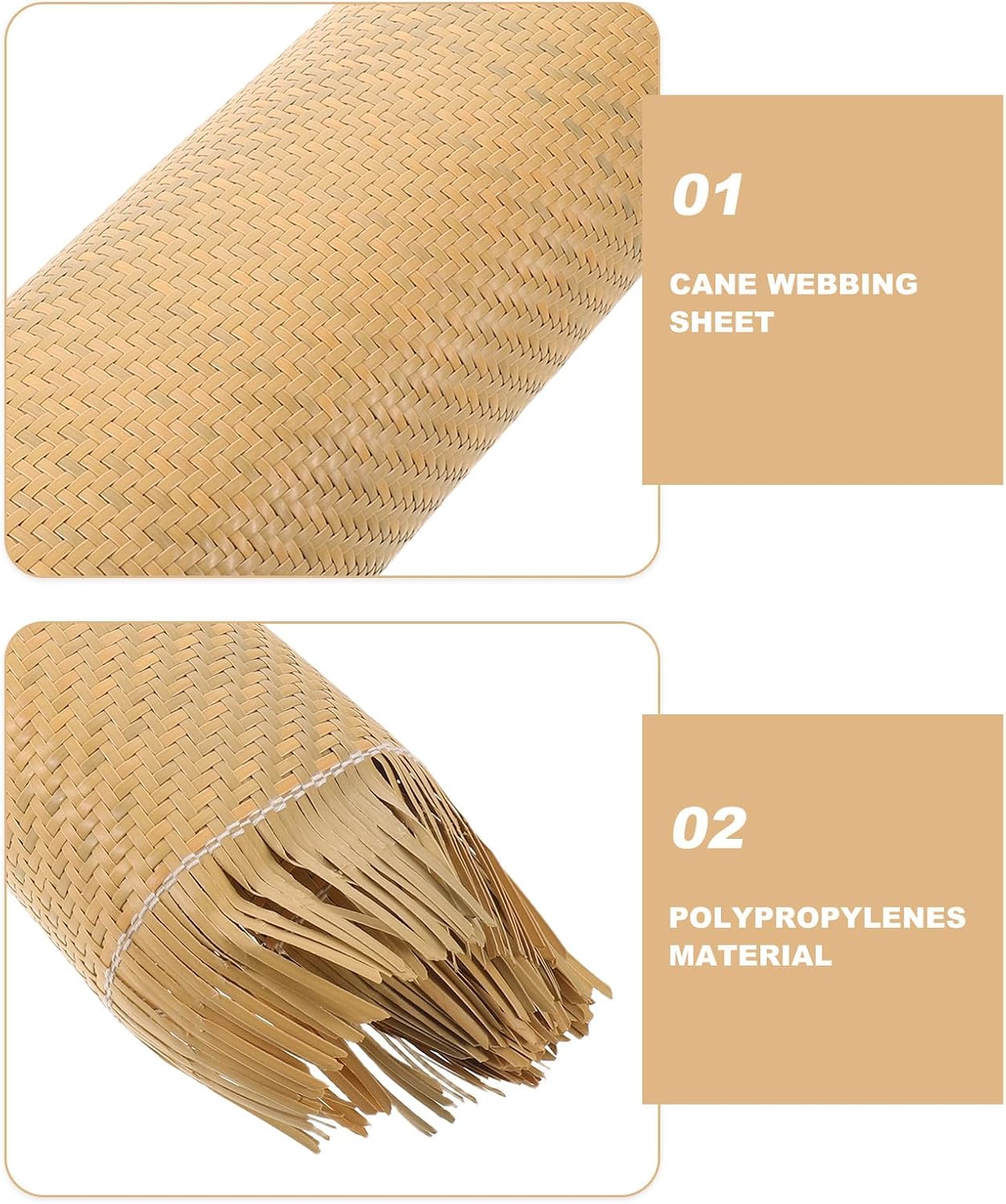 SOESFOUFU 1 Roll V Shape Imitation Rattan Webbing Roll - 3.28" Long Woven Mesh Cane Rattan Material Sheet for Furniture Chair Cabinet Ceiling Bed Basket Door
