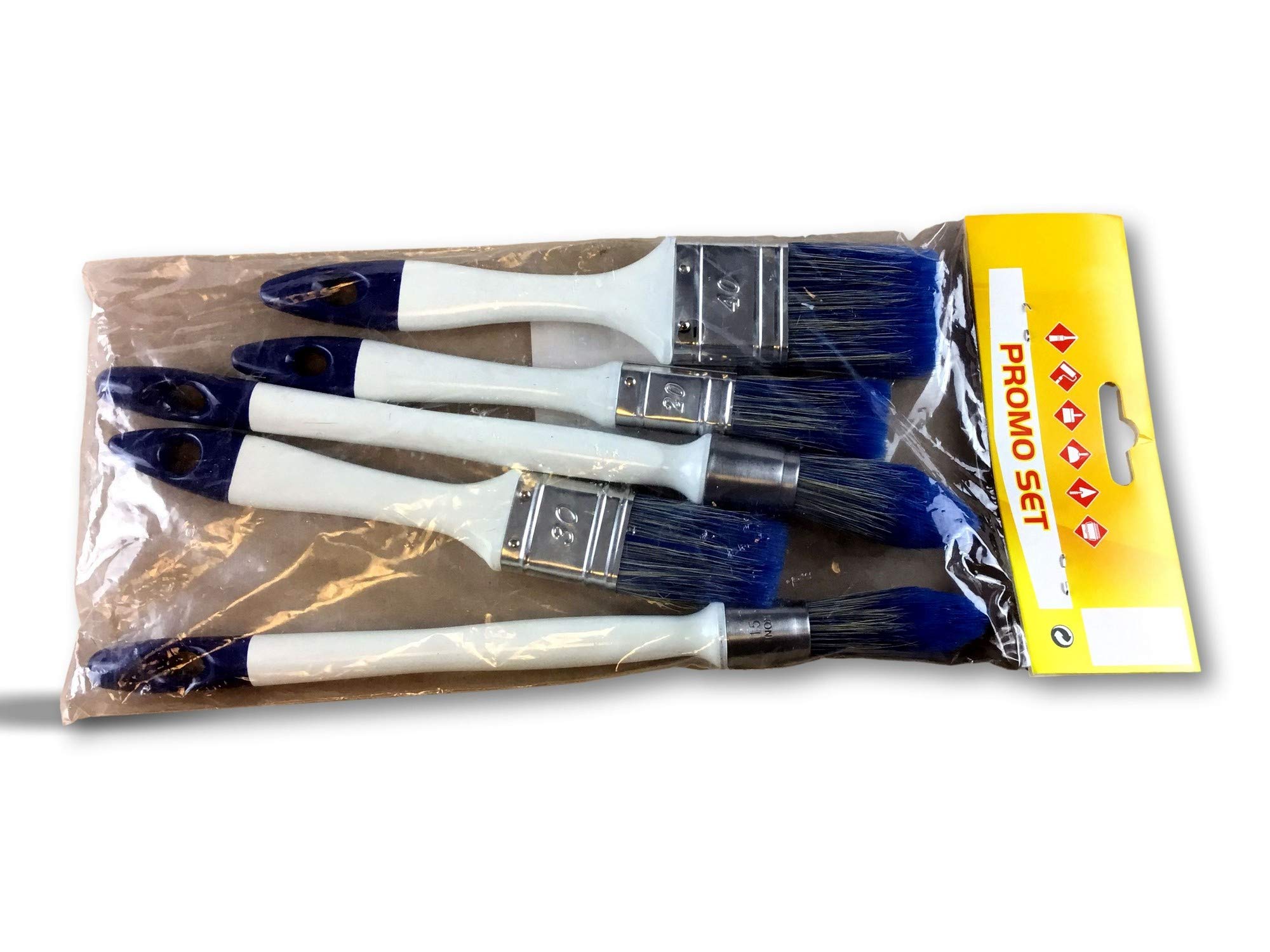 Kibros 5 pinceaux Acrylique Bicolores 3 Plats 20-30-40 mm + 2 rechampir