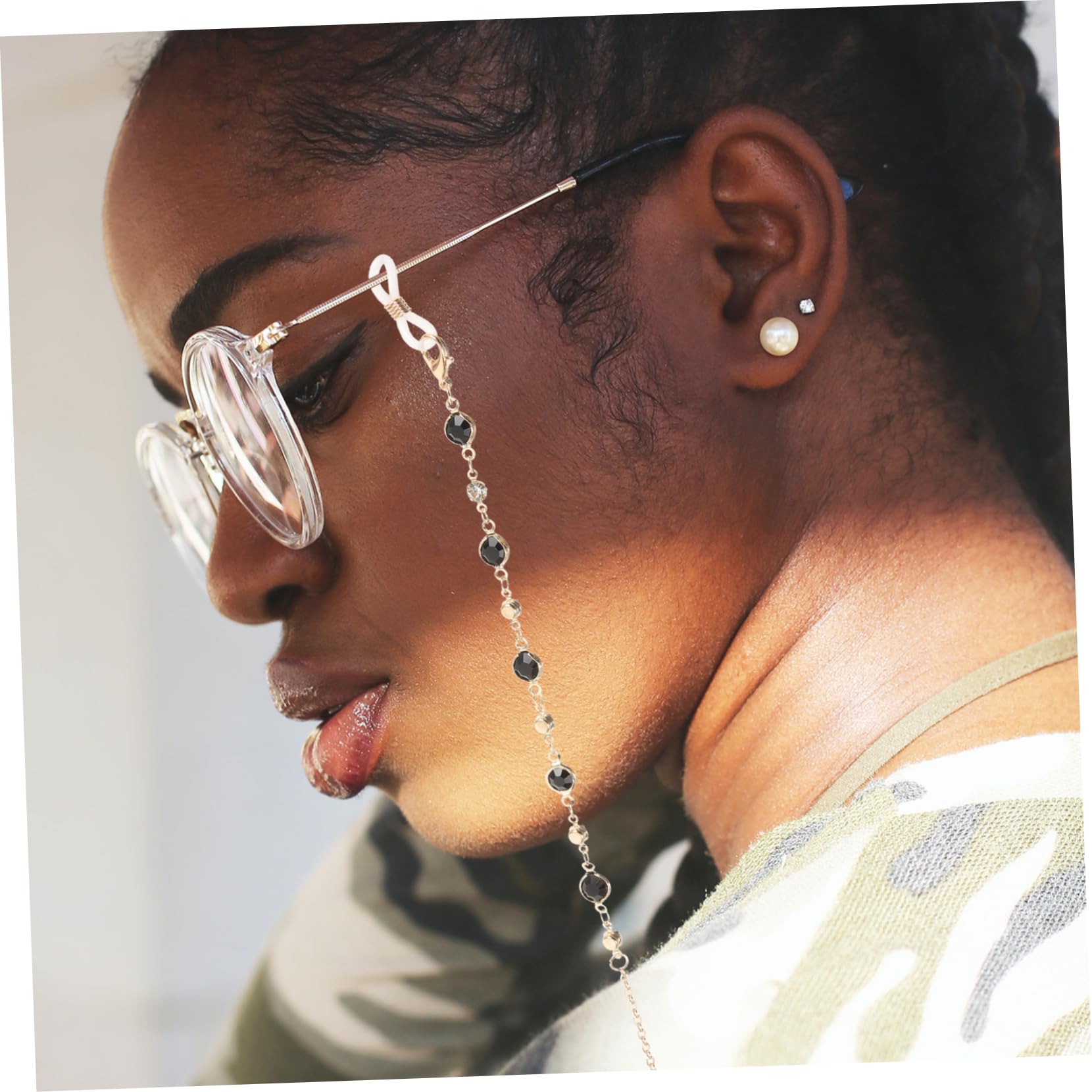 16piezas Cadena De Gafas Beaded Collar De Gafas y Elegante Antideslizante Lectura Accesorio Multifuncional Para Mujeres