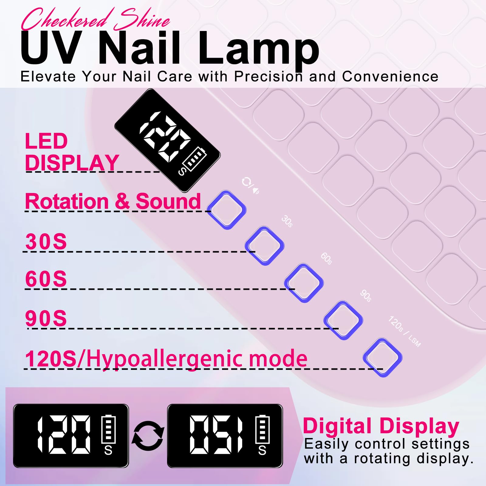 MEKK 54W Cordless UV LED Nail Lamp with Red Light and Auto Sensor