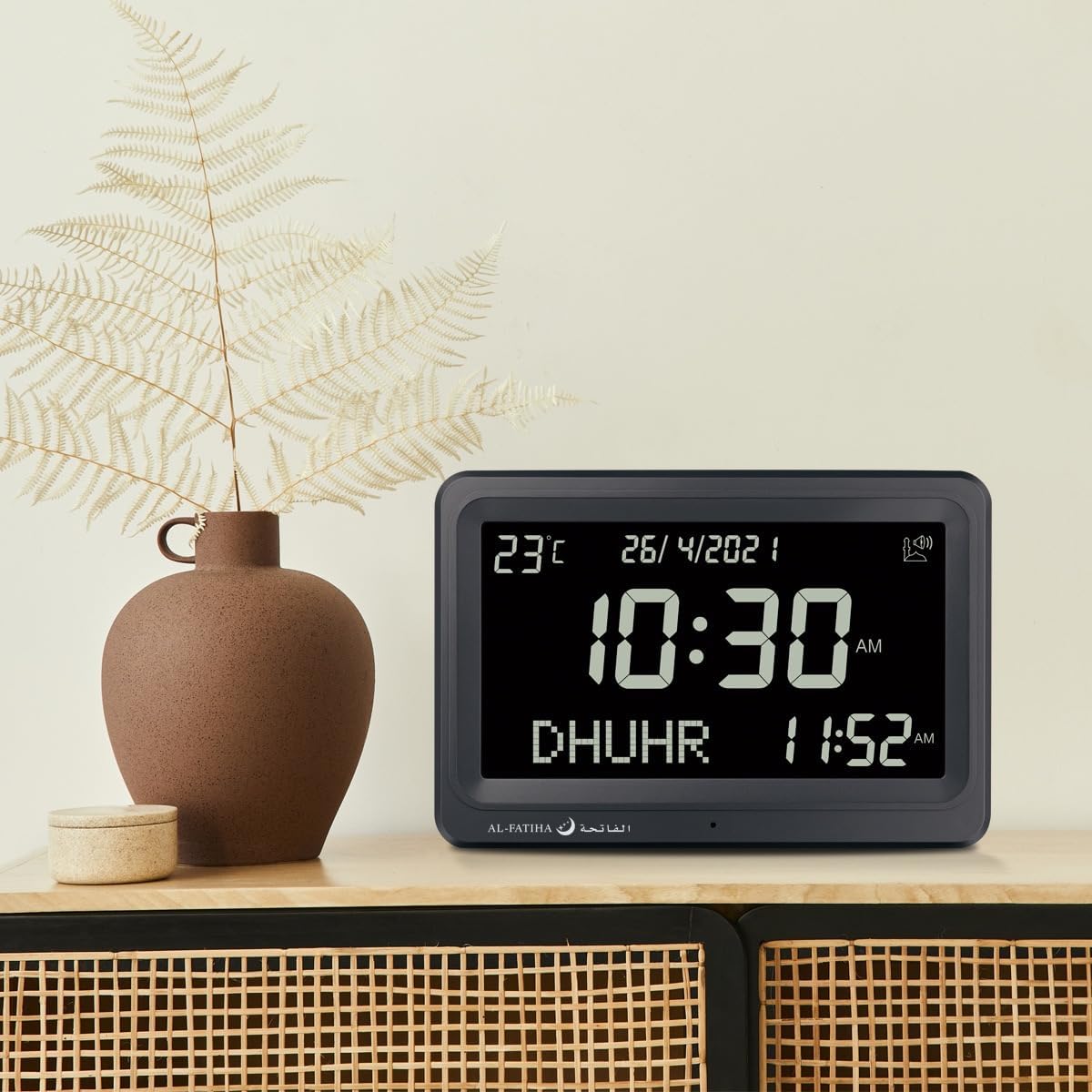 Azan Clock, Automatic Worldwide Digital 8 Azan Prayer Sounds Muslim Prayer Clock for (Black)