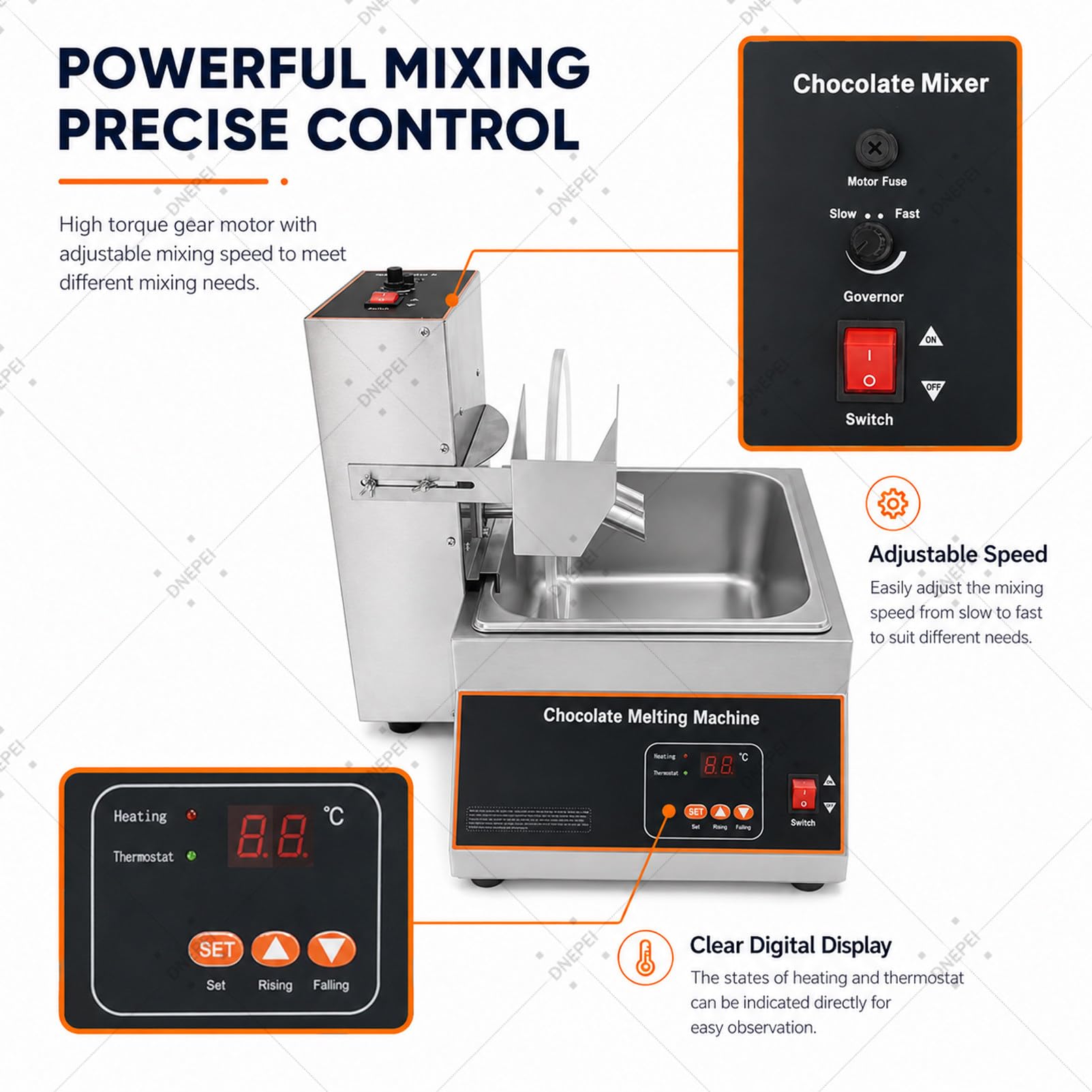Vasca per Macchina scioglitrice e temperatrice di Cioccolato 12kgMeltingTank+Mixer