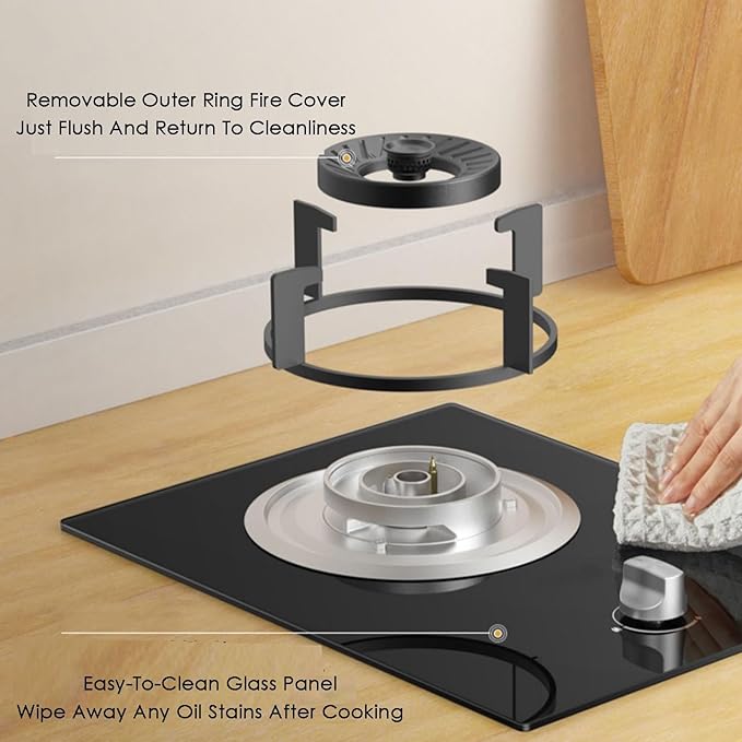 Estufa de Gas con Vidrio Templado y Panel de 330x430 mm miniatura 5