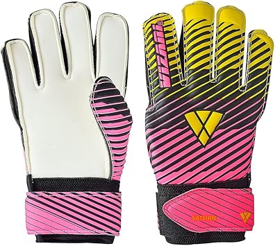 Vizari Saturn Soccer Goalie Goalkeeper Gloves for Kids Youth & Adults, Football Gloves with Grip Boost Padded Palm and fingersave Flat Cut Construction