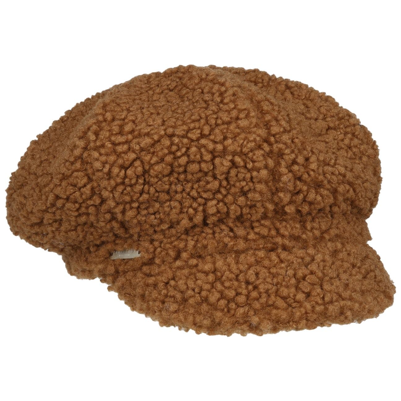 Seeberger Teddy Fur Newsboy Cap Women - Winter Women´s Baker boy hat with Peak, Lining Autumn-Winter - One Size Brown