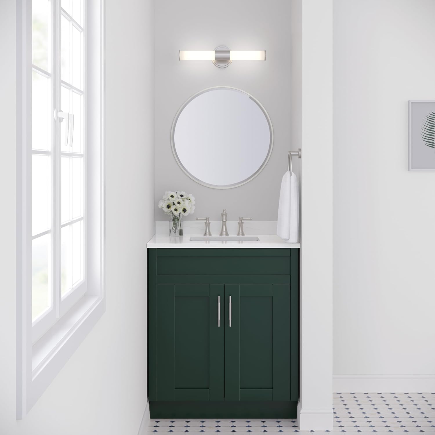 ML Lighting 2220-BN Trumann 1-Light Vanity, LED Brushed Nickel