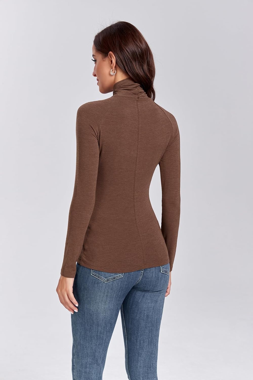 Womens Turtleneck Long Sleeve Shirts Slim Fitted Soft Lightweight Casual Active Layer Thermal Underwear Tops - Image 5