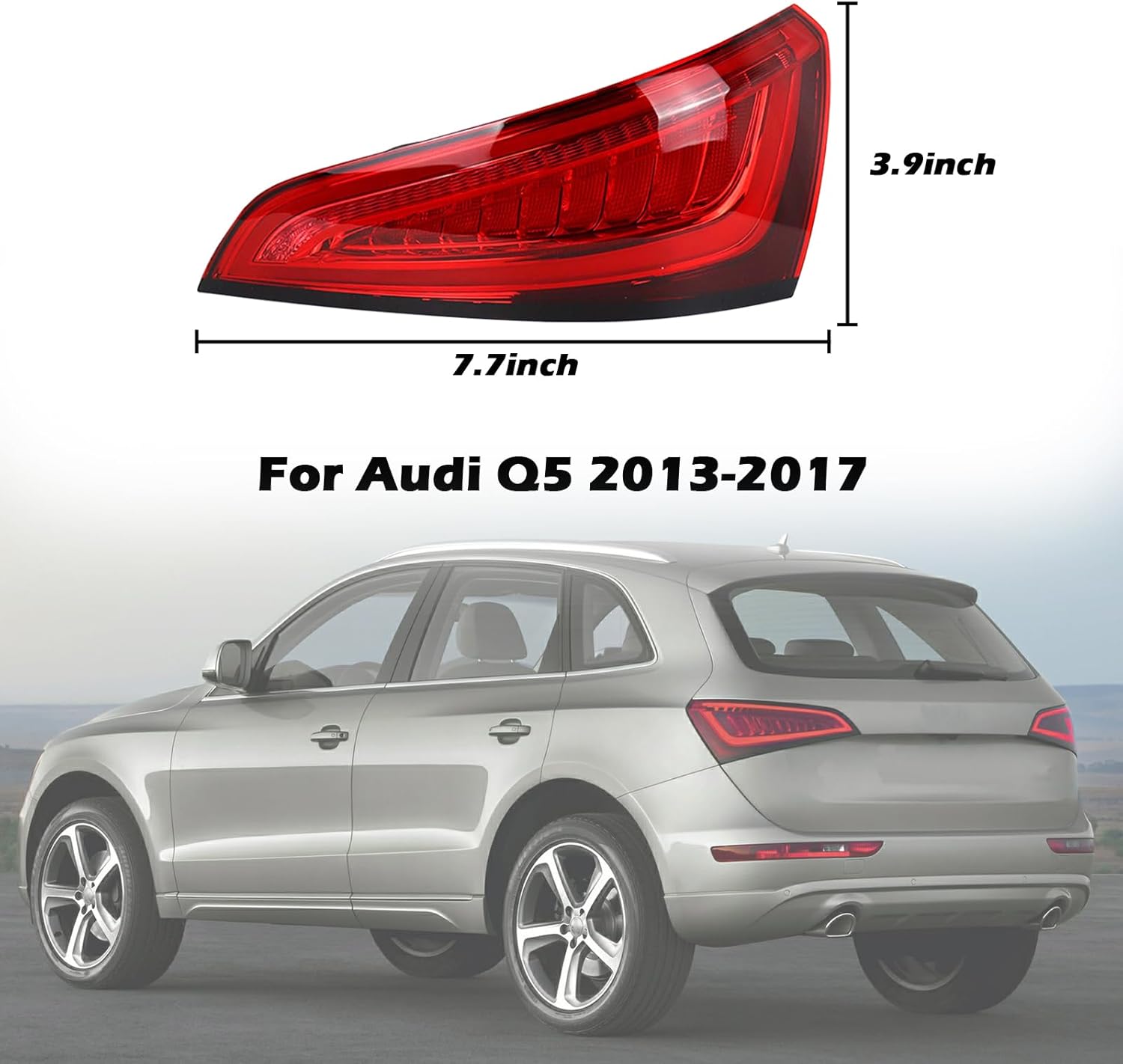 LED Right Tail Light for Audi Q5 2013 2014 2015 2016 2017 8R0945094D 8R0945093D Red Signal