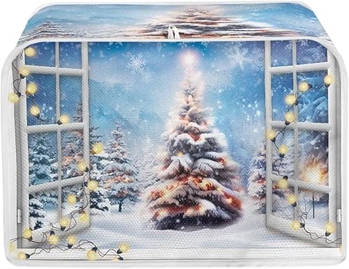 Vista 207 de UNICEU Funda acolchada para tostadora con patrón de café, se adapta a la mayoría de tostadoras estándar de 4 rebanadas patrón de café,Hojas de otoño