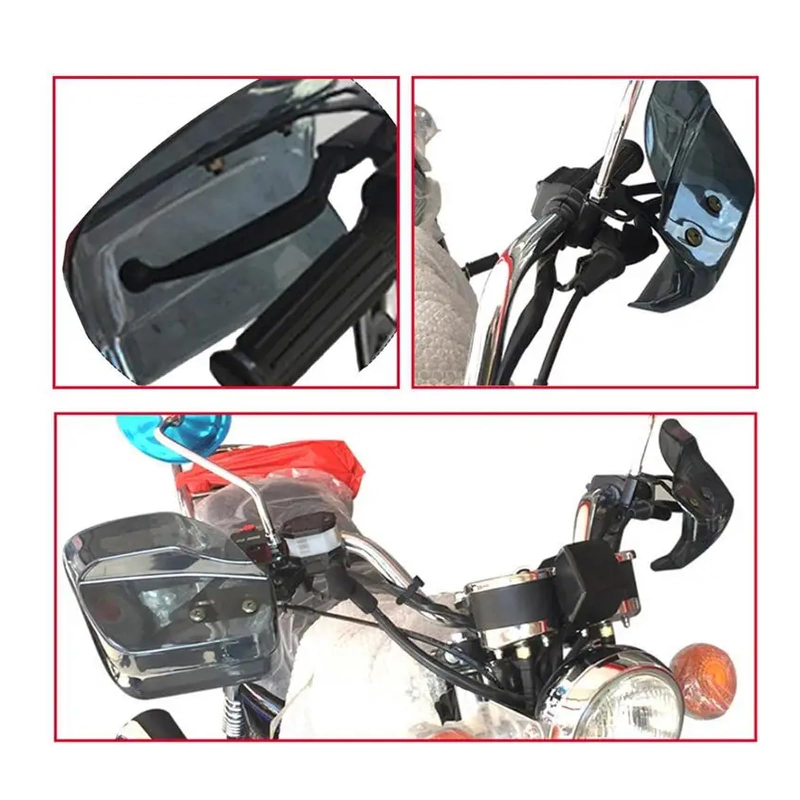 Protège-Mains Guidon Vélo Moto - Coupe-Vent, Imperméable, Protection Froid Pluie Soleil, Bandes Réfléchissantes, Installation Facile
