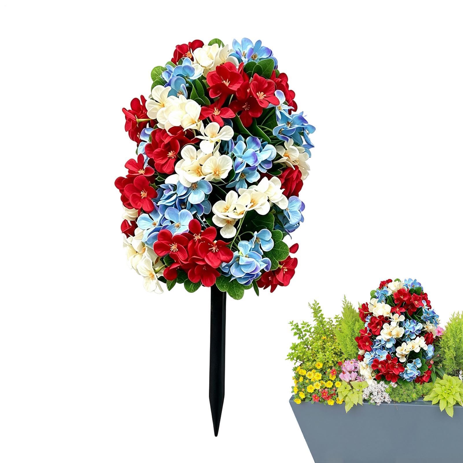 Arbre hortensia artificiel avec piquet de jardin pour décoration extérieure et allée