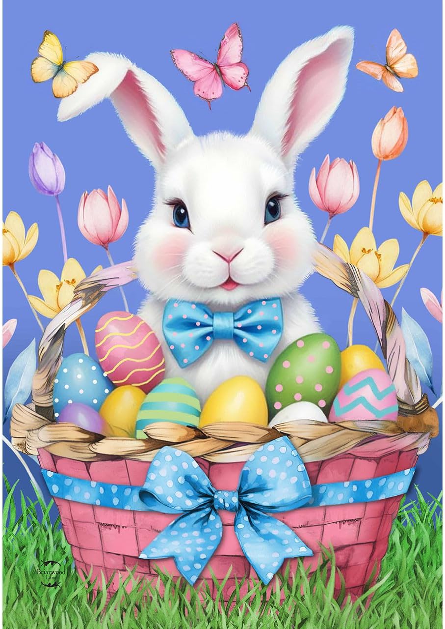 Briarwood Lane Easter Bunny Basket Garden Flag
