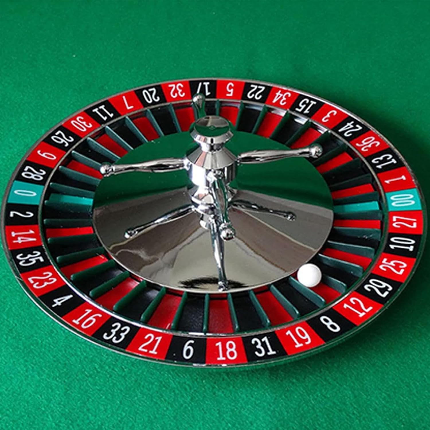 Roulette Wheel Set with 2 Roulette Balls, 45cm/18in Turntable Leisure Table Games, Professional Double-Zero Layout Roulette Wheel for at-Home Game or Club Party