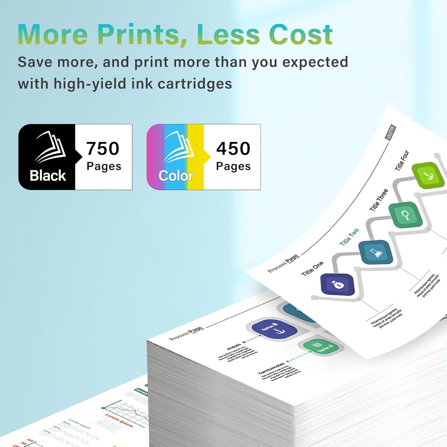 67XL Ink Cartridges Black/Color Combo Pack Replacements for HP Ink 67, 67XL High-Yield Ink for HP Printer Works with DeskJet 2700, 2755e, 2855e, 4155e, 4255e Envy 6000, 6055e, 6400 (1Black 1 Tricolor)
