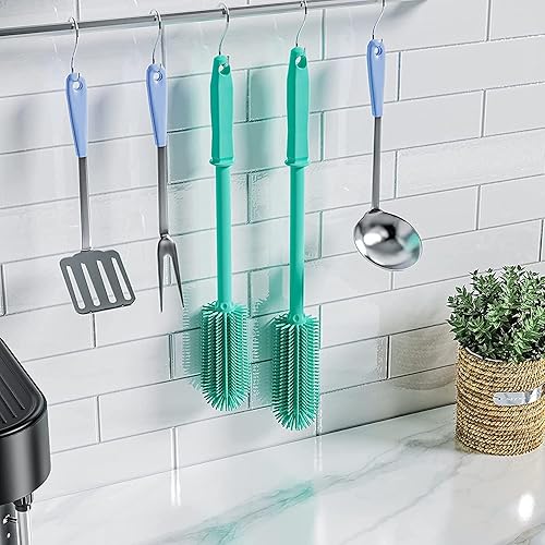 Miniatura 6 de Cepillo de limpieza de botellas de silicona, paquete de 2, cepillo limpiador de botellas de agua de 16 pulgadas de largo para Hydro Flask,