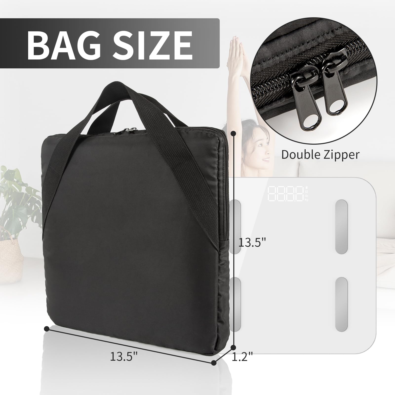 Yxmeiguo Carrying Travel Bag for Body Composition Monitor Scale Storage Bag Fits Most Smart Scale for Body Weight Portable Body Composition Monitor Scale Travel Storage Case with Reinforced Handle