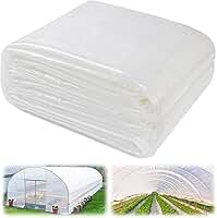 Folha de plástico transparente com efeito de estufa de 6 mm 60 x 60 m - Filme de polietileno resistente a UV para fazenda e jardim