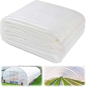 Folha de plástico transparente com efeito de estufa de 6 mm 60 x 60 m - Filme de polietileno resistente a UV para fazenda e jardim