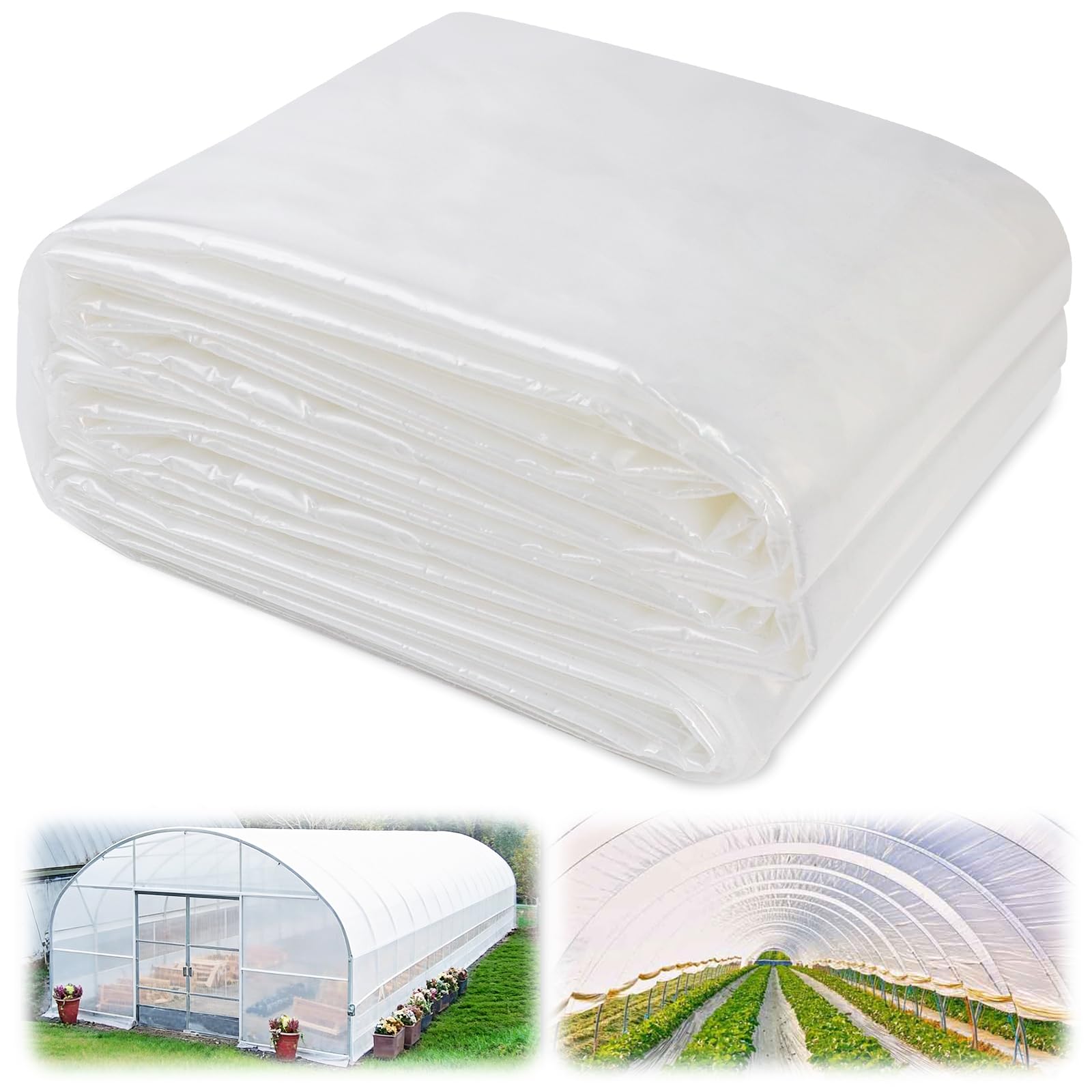 SDLDEER Greenhouse Plastic Sheeting, 24FT x 25FT 6 Mil UV Resistant