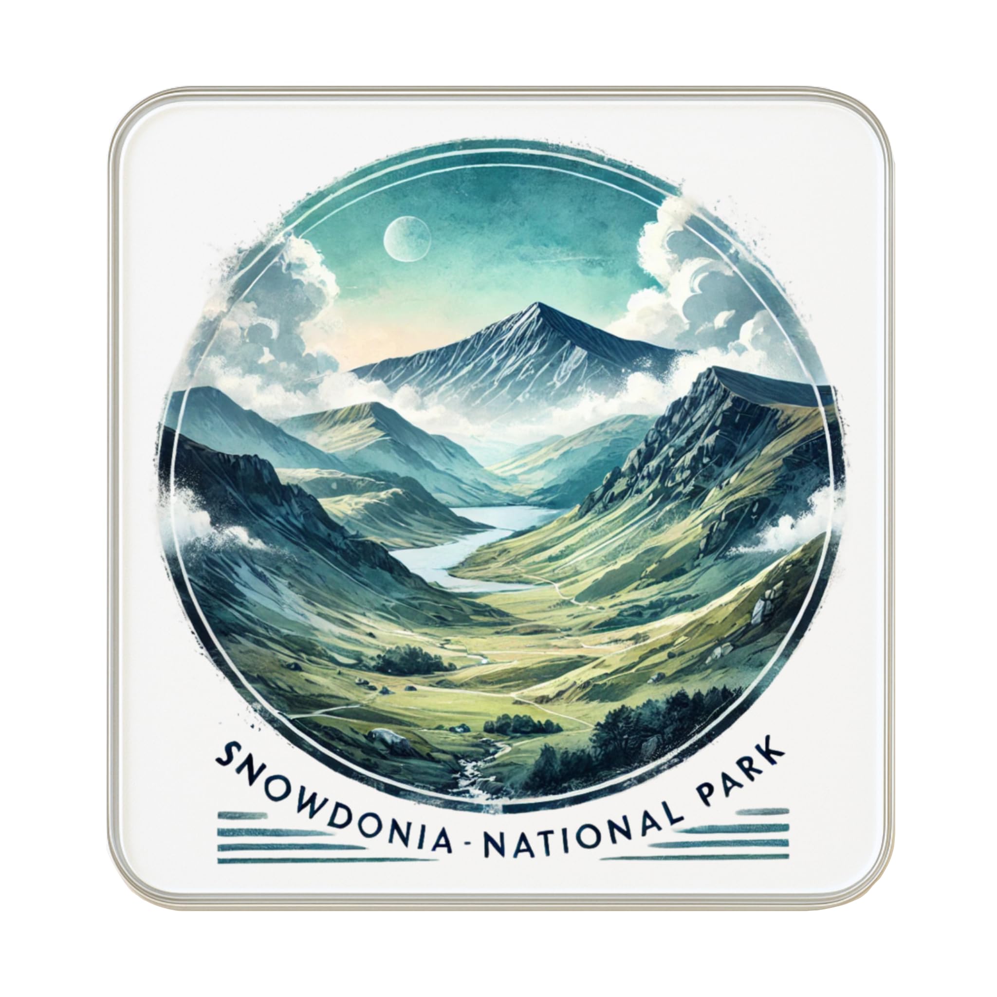 Magnet Snowdonia National Park de style vintage gallois souvenir de voyage