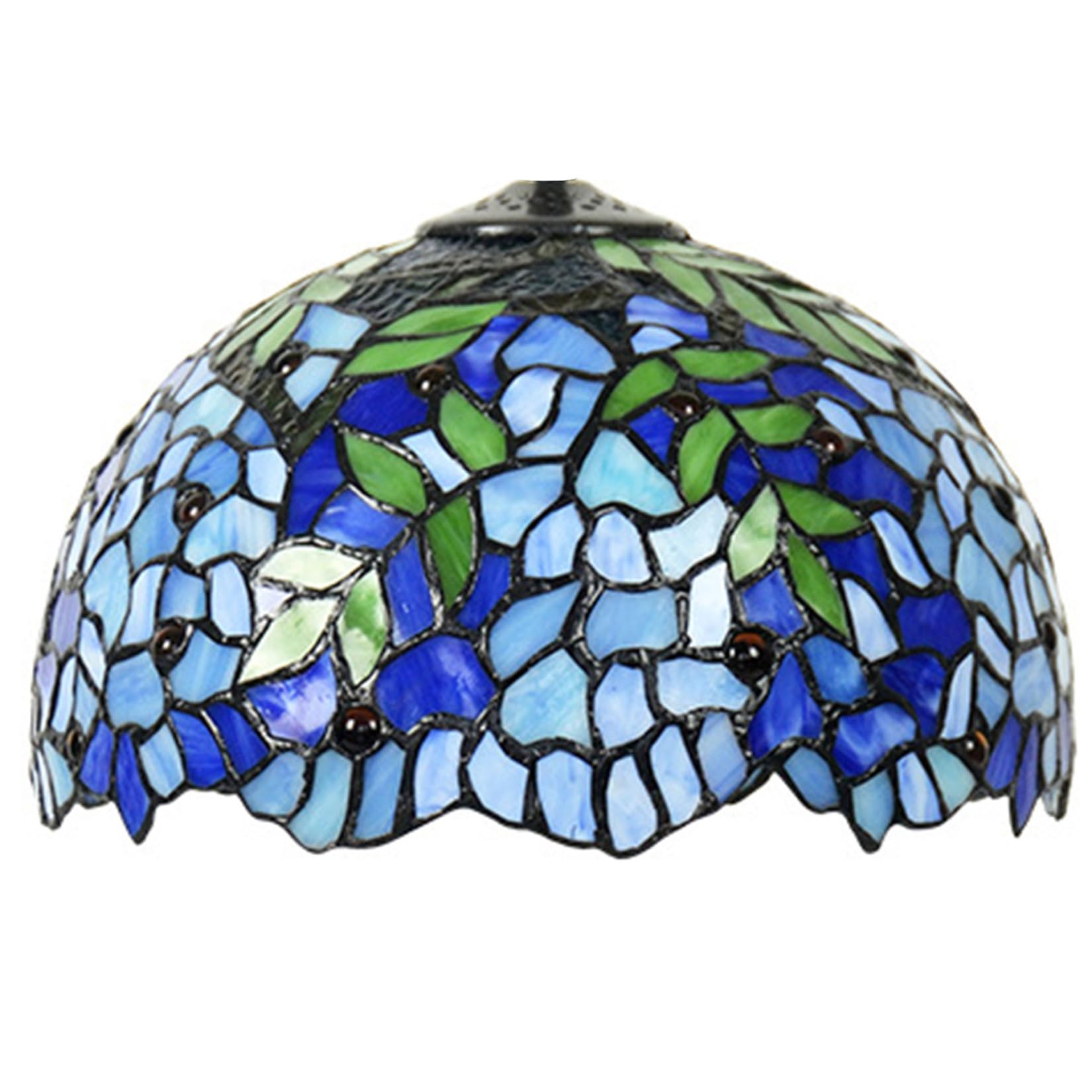 SaryEdge Tiffany Lamp Shade Replacement, Purple Blue Stained Glass Wisteria Lampshade Only with Cap Fit for Table Lamp Floor Lamp Pendant Light Ceiling Fixture,16in，12in，12in
